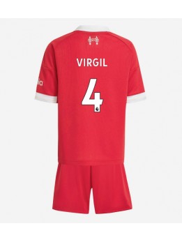 Liverpool Virgil van Dijk #4 Replika Hemmakläder Barn 2025-26 Kortärmad (+ byxor)